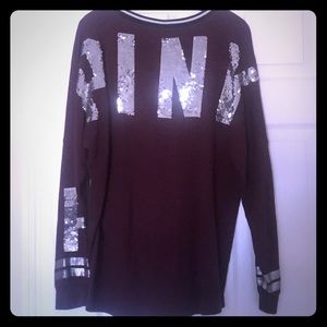 Victoria secret pink maroon bling silver small